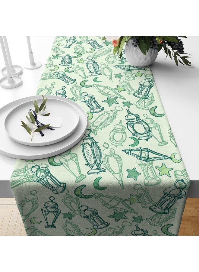 رنر طاولة رمضاني مخملي يضيف لمسة رائعة لديكور المنزل في رمضان 45x200 cm